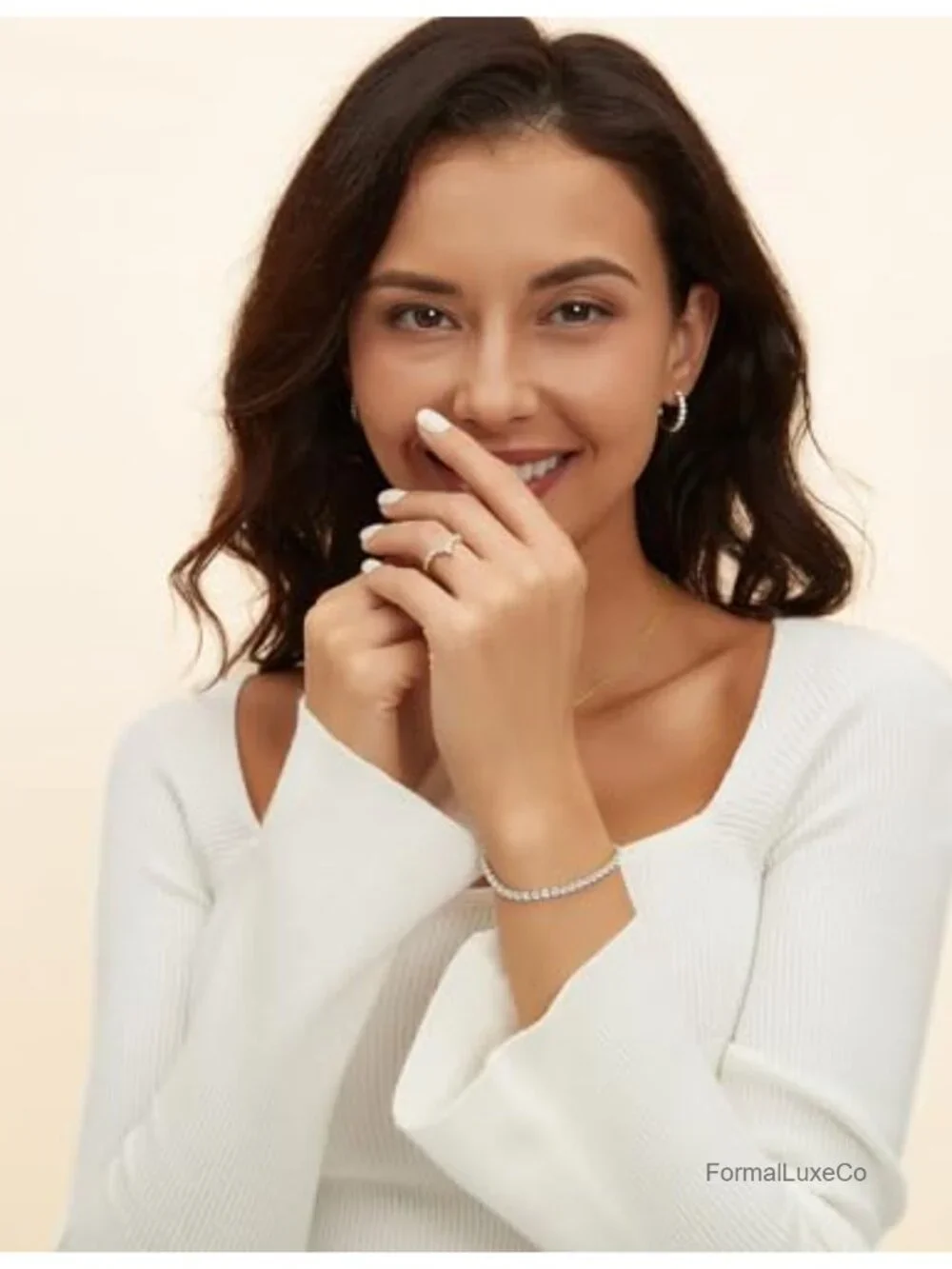 14K Gold Plated CZ Curved V Shaped Stacking Ring